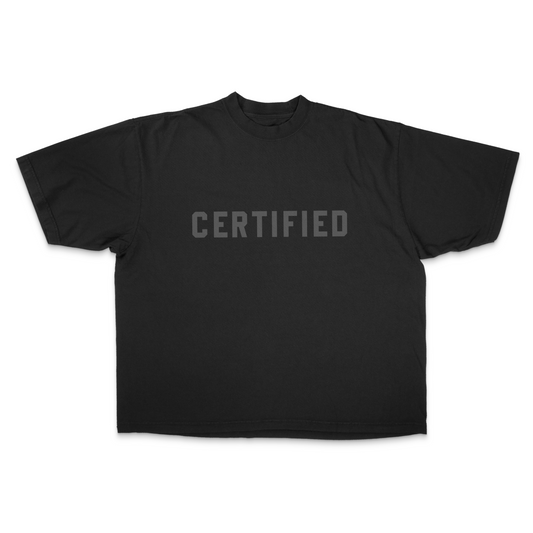 Certified Reflective Black Boxy Tee